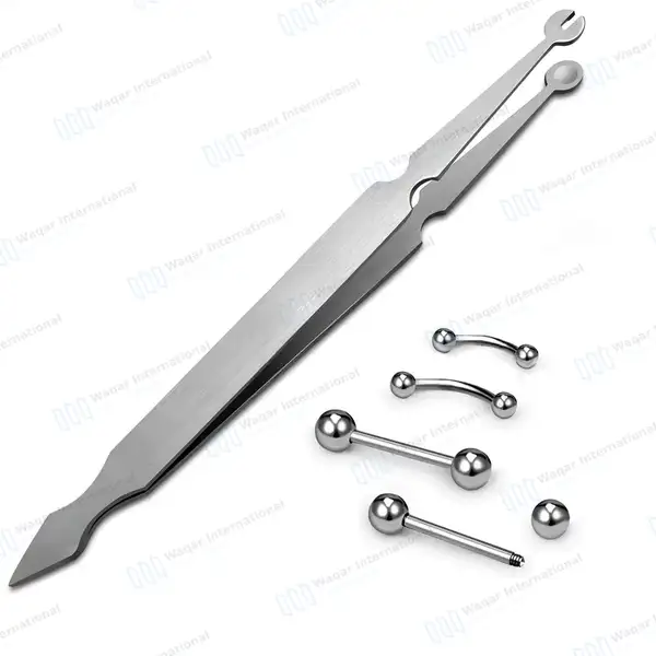Piercing Barbell Clamps 4.75″ Bead Holder Tweezer - body piercing instruments manufactured by Waqar International, Sialkot - view 3