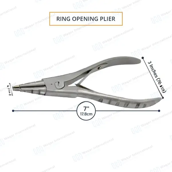 Ring Opening Plier 7″ Body Piercing Jewelry Bead Ball Capture Tool - body piercing instruments manufactured by Waqar International, Sialkot - view 3