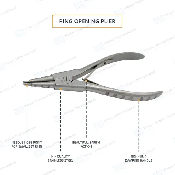 Ring Opening Plier 7″ Body Piercing Jewelry Bead Ball Capture Tool - body piercing instruments manufactured by Waqar International, Sialkot - view 4