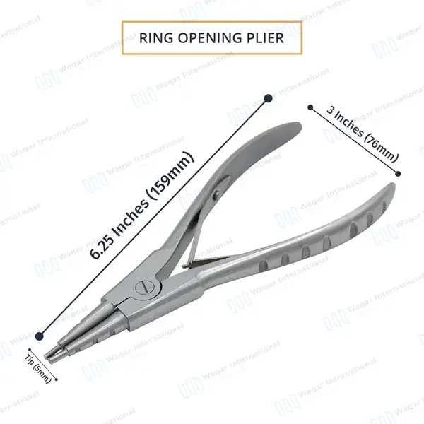 Ring Opening Plier 6.25″ Body Piercing Jewelry Bead Ball Capture Tool - body piercing instruments manufactured by Waqar International, Sialkot - view 3