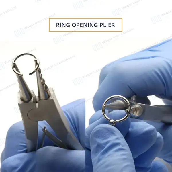 Ring Opening Plier 6.25″ Body Piercing Jewelry Bead Ball Capture Tool - body piercing instruments manufactured by Waqar International, Sialkot - view 9