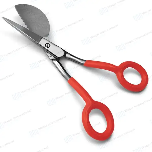 Duckbill Scissors 6″ Carpet Napping Shears with Red Grip Handle - surgical instruments manufactured by Waqar International, Sialkot - view 2