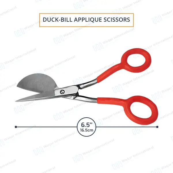 Duckbill Scissors 6″ Carpet Napping Shears with Red Grip Handle - surgical instruments manufactured by Waqar International, Sialkot - view 3
