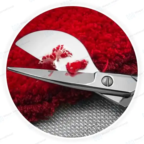 Duckbill Scissors 6″ Carpet Napping Shears with Red Grip Handle - surgical instruments manufactured by Waqar International, Sialkot - view 5