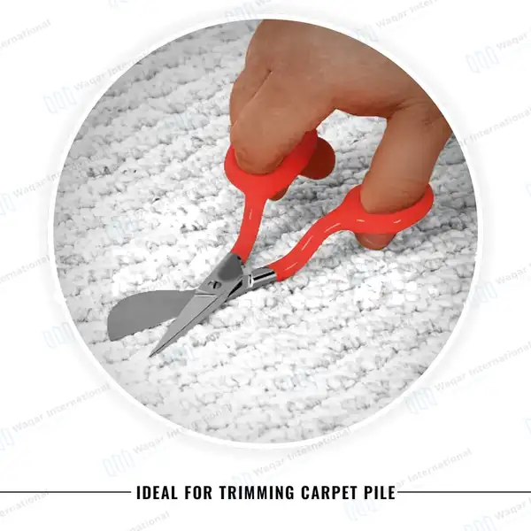 Duckbill Scissors 6″ Carpet Napping Shears with Red Grip Handle - surgical instruments manufactured by Waqar International, Sialkot - view 6