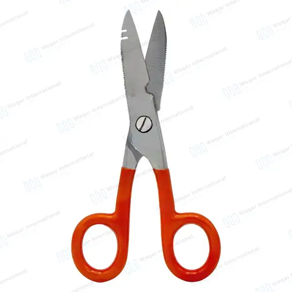 Electrician Scissors 5.25″ for Cutting & Stripping Wires Electrical Repair Tool - surgical instruments manufactured by Waqar International, Sialkot - view 2