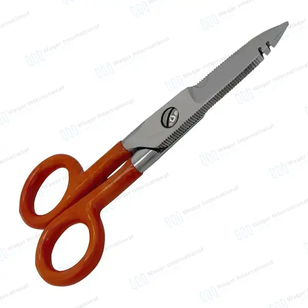 Electrician Scissors 5.25″ for Cutting & Stripping Wires Electrical Repair Tool - surgical instruments manufactured by Waqar International, Sialkot - view 6