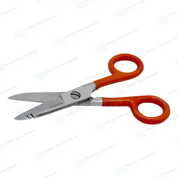Electrician Scissors 5.25″ for Cutting & Stripping Wires Electrical Repair Tool - surgical instruments manufactured by Waqar International, Sialkot - view 9