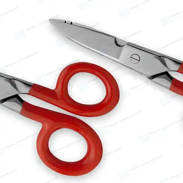 Electrician Scissors 5.25″ for Cutting & Stripping Wires Electrical Repair Tool - surgical instruments manufactured by Waqar International, Sialkot - view 10