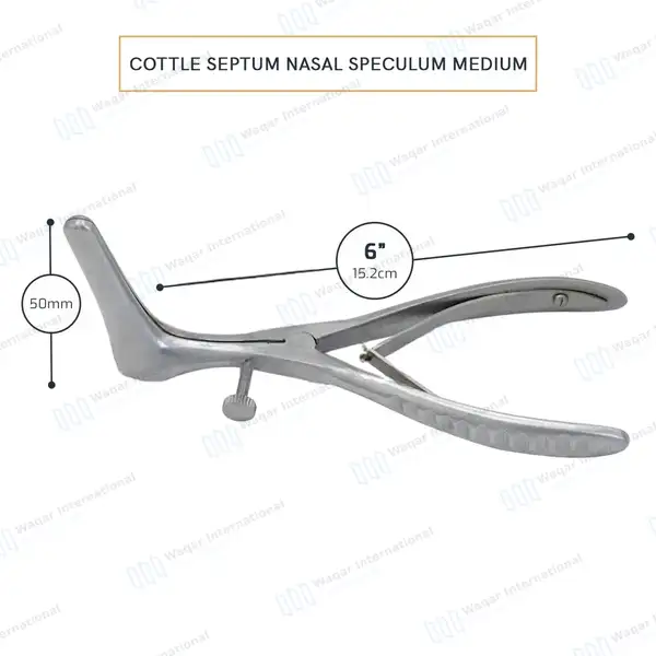 Cottle Septum Nasal Speculum 6″ Blade 50mm with Set Screw - surgical instruments manufactured by Waqar International, Sialkot - view 3