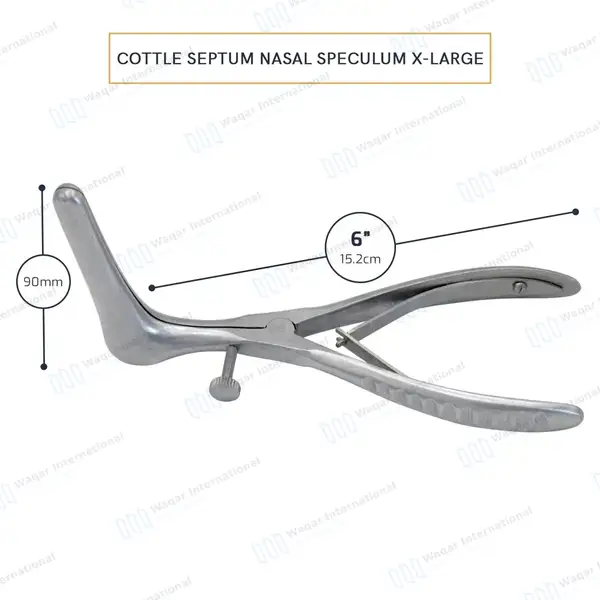 Cottle Septum Nasal Speculum 6″ Blade 90mm with Set Screw - surgical instruments manufactured by Waqar International, Sialkot - view 3