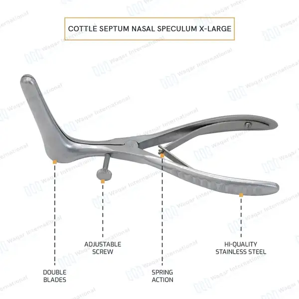 Cottle Septum Nasal Speculum 6″ Blade 90mm with Set Screw - surgical instruments manufactured by Waqar International, Sialkot - view 4