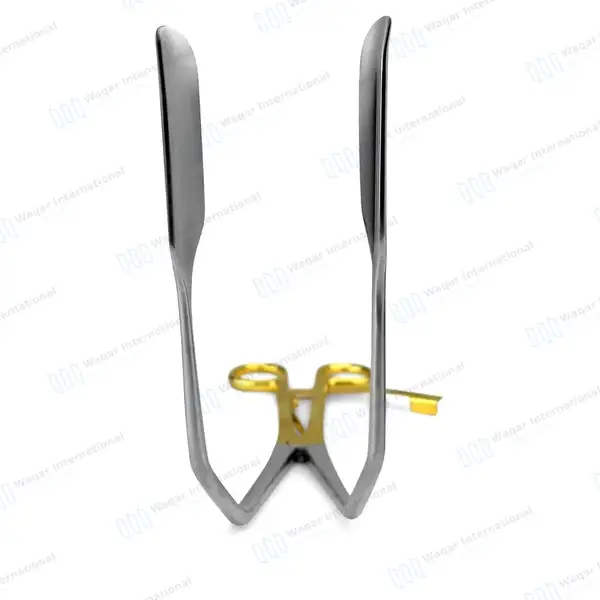 Vaginal Lateral Retractor 10.5″ Gold Handle Closed Elongated Shanks - surgical instruments manufactured by Waqar International, Sialkot - view 2
