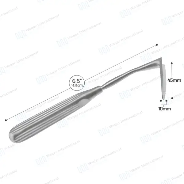 Aufricht Retractor 6.5″ Solid Blade 45mm Long - surgical instruments manufactured by Waqar International, Sialkot - view 3