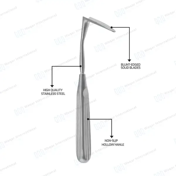 Aufricht Retractor 6.5″ Solid Blade 45mm Long - surgical instruments manufactured by Waqar International, Sialkot - view 4