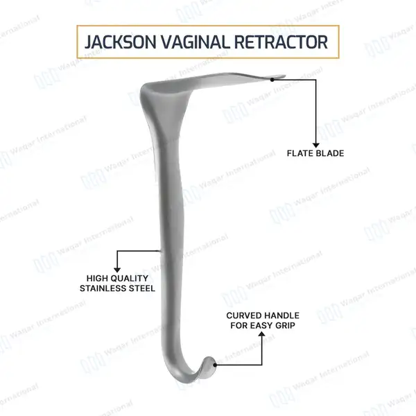 Jackson Vaginal Retractor 7″ (17.8 cm) Small Blade 1.5″x3″ - surgical instruments manufactured by Waqar International, Sialkot - view 4