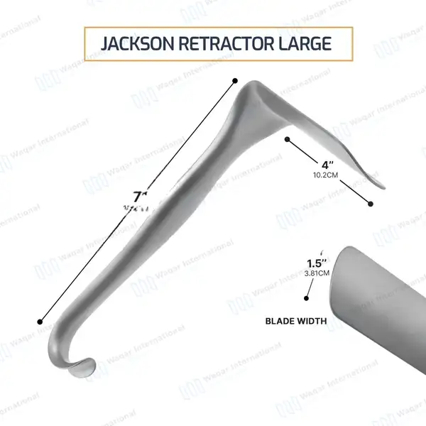 Jackson Vaginal Retractor 7″ (17.8 cm) Large Blade 1.5″x4″ - surgical instruments manufactured by Waqar International, Sialkot - view 3
