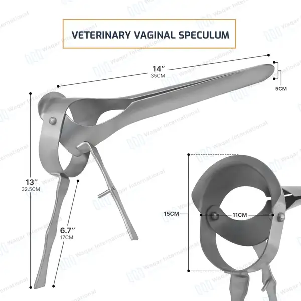 Veterinary Speculum 14″ (35cm) Ranch Farm Equine Instruments - surgical instruments manufactured by Waqar International, Sialkot - view 3