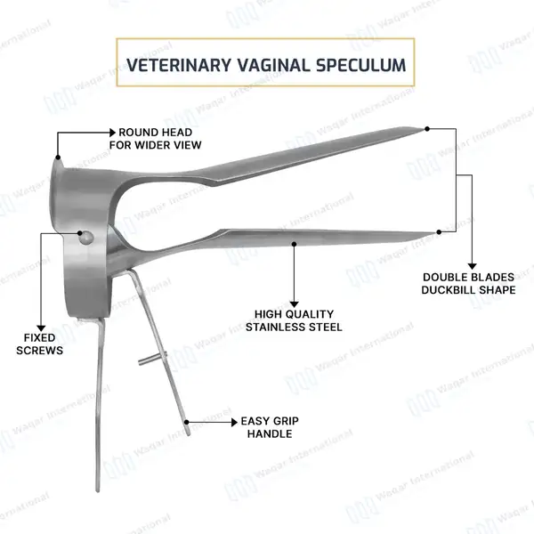 Veterinary Speculum 14″ (35cm) Ranch Farm Equine Instruments - surgical instruments manufactured by Waqar International, Sialkot - view 4