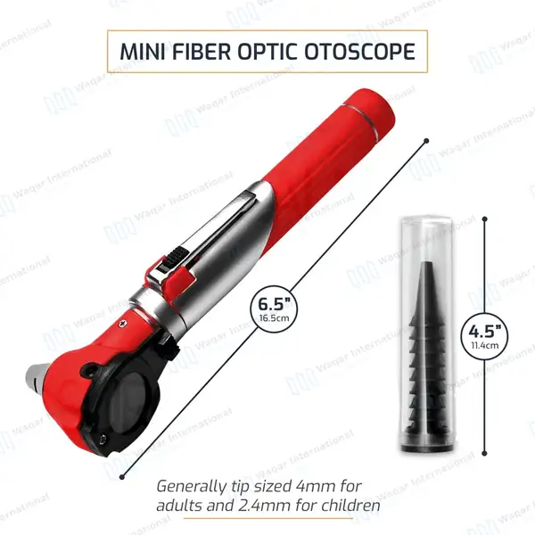 13 Pcs Mini Fiber Optic Otoscope Set – Red - surgical instruments manufactured by Waqar International, Sialkot - view 3