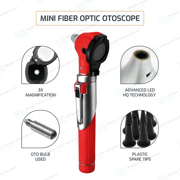 13 Pcs Mini Fiber Optic Otoscope Set – Red - surgical instruments manufactured by Waqar International, Sialkot - view 6