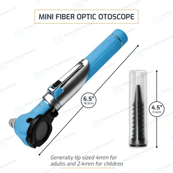 13 Pcs Mini Fiber Optic Otoscope Set – Sky Blue - surgical instruments manufactured by Waqar International, Sialkot - view 3