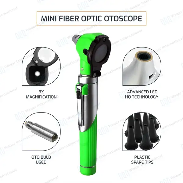 13 Pcs Mini Fiber Optic Otoscope Set – Light Green - surgical instruments manufactured by Waqar International, Sialkot - view 6