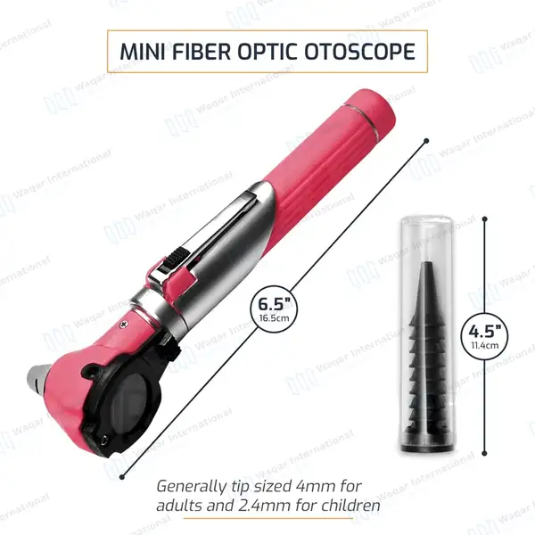 13 Pcs Mini Fiber Optic Otoscope Set – Pink - surgical instruments manufactured by Waqar International, Sialkot - view 3