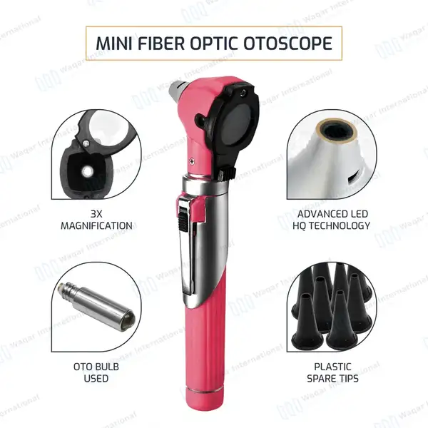 13 Pcs Mini Fiber Optic Otoscope Set – Pink - surgical instruments manufactured by Waqar International, Sialkot - view 6