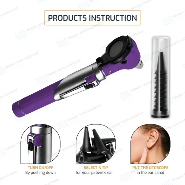 13 Pcs Mini Fiber Optic Otoscope Set – Purple - surgical instruments manufactured by Waqar International, Sialkot - view 5