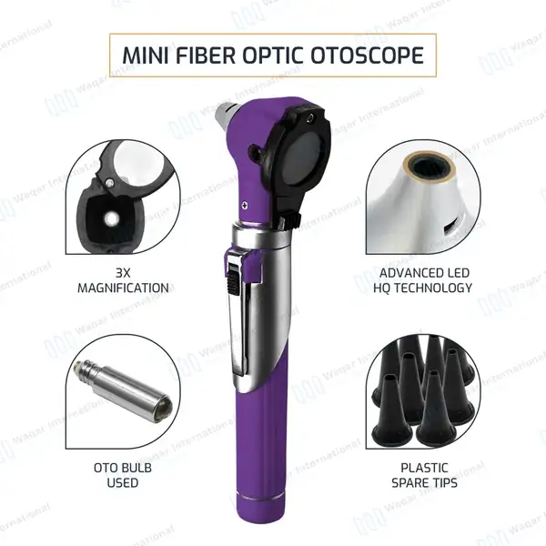 13 Pcs Mini Fiber Optic Otoscope Set – Purple - surgical instruments manufactured by Waqar International, Sialkot - view 6
