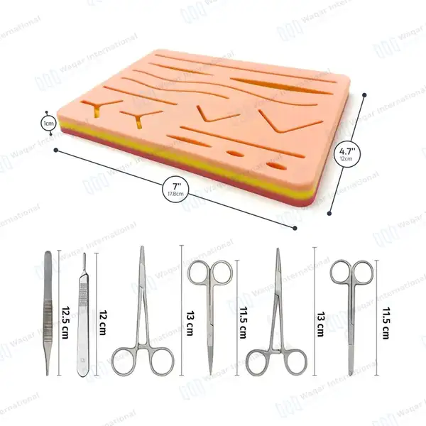 27 Pcs Suture Practice Kit with Pad for Medical Veterinary Students - surgical instruments manufactured by Waqar International, Sialkot - view 4