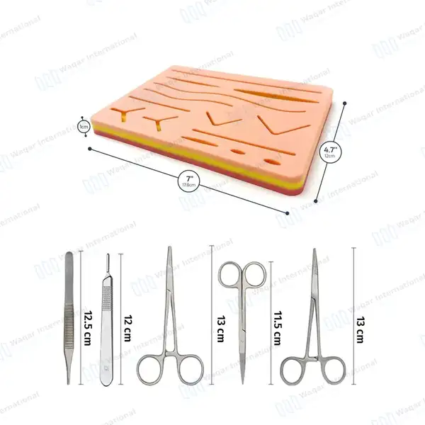 52 Pcs Suture Practice Kit with Pad for Medical Students - surgical instruments manufactured by Waqar International, Sialkot - view 4