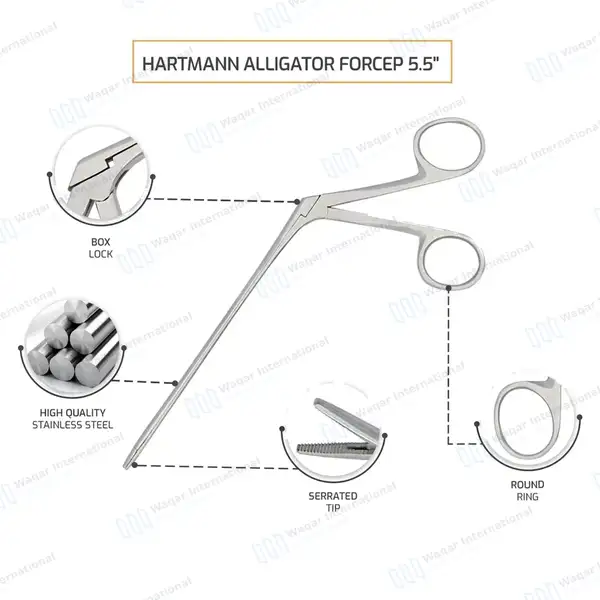 Hartmann Alligator Ear Forceps 5.5″ - surgical instruments manufactured by Waqar International, Sialkot - view 3