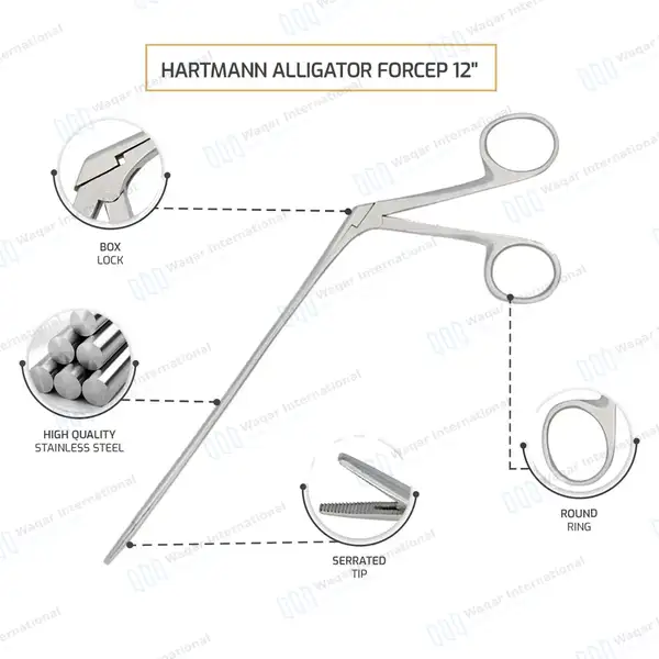 Hartmann Alligator Ear Forceps 12″ - surgical instruments manufactured by Waqar International, Sialkot - view 3