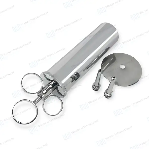 4 Pcs Ear Wax Removing Syringe Kidney Bowl & Otoscope Set - surgical instruments manufactured by Waqar International, Sialkot - view 2
