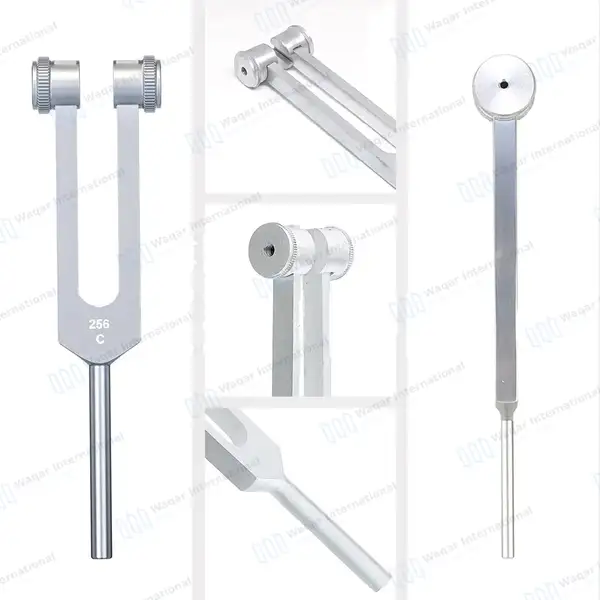 3 Pcs Reflex Taylor Percussion Hammer Penlight Tuning Fork Diagnostic Set - surgical instruments manufactured by Waqar International, Sialkot - view 2