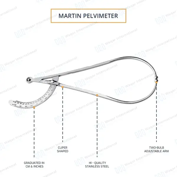 Martin Pelvimeter Graduated in CM and Inches - surgical instruments manufactured by Waqar International, Sialkot - view 4