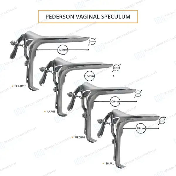 4 Pcs Pederson Vaginal Speculum Set Small, Medium, Large & X-Large - surgical instruments manufactured by Waqar International, Sialkot - view 2