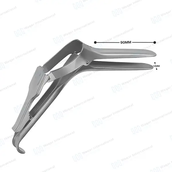Semm Vaginal Speculum Small 90mmx14mm - surgical instruments manufactured by Waqar International, Sialkot - view 3