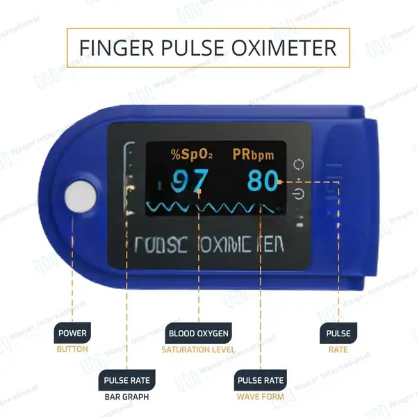 Finger Tip Pulse Oximeter SpO2 Oxygen Saturation Monitor - surgical instruments manufactured by Waqar International, Sialkot - view 3