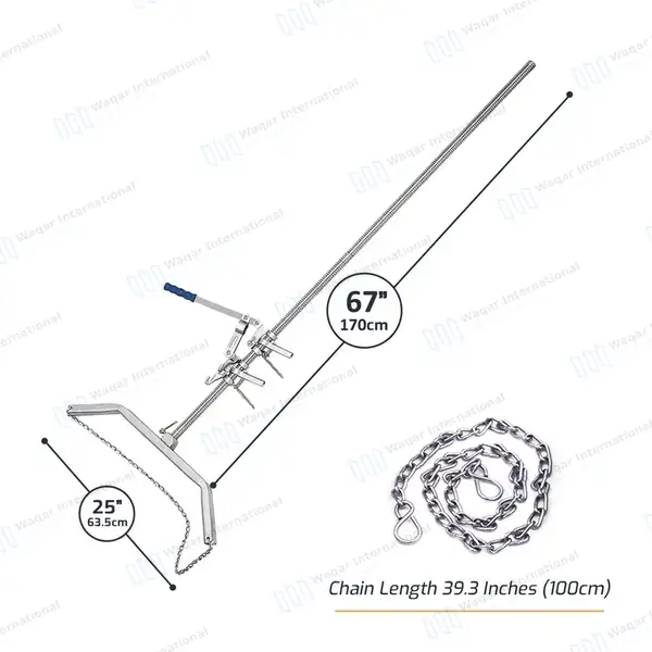 Ratchet Style Calf Puller 67″ Heavy Duty Calving Extractor - veterinary instruments manufactured by Waqar International, Sialkot - view 3