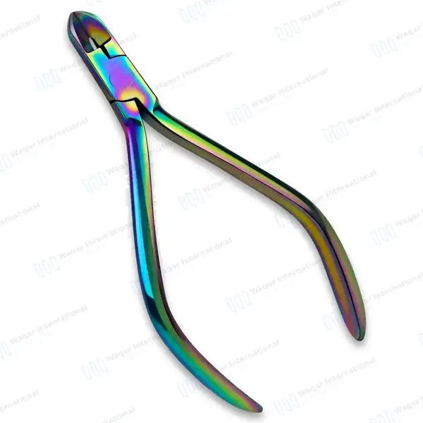 5 Pcs Rainbow Hard Wire Cutter 15 Degree Curved Orthodontic Plier - surgical instruments manufactured by Waqar International, Sialkot - view 2