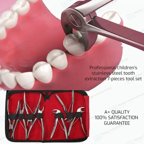 7 Pcs Pedo Extracting Forceps Set with Carrying Case - surgical instruments manufactured by Waqar International, Sialkot - view 8