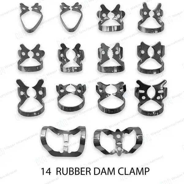 18 Pcs Rubber Dam Starter Kit with Frame Puncher Ivory Clamps - surgical instruments manufactured by Waqar International, Sialkot - view 2