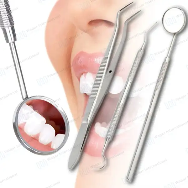 6 Pcs Dental Oral Hygiene Kit with FREE Penlight & Case - surgical instruments manufactured by Waqar International, Sialkot - view 3