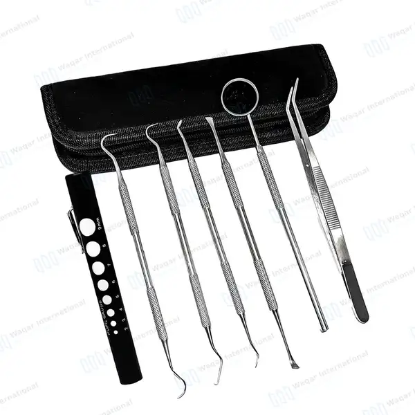 6 Pcs Dental Oral Hygiene Kit with FREE Penlight & Case - surgical instruments manufactured by Waqar International, Sialkot - view 6