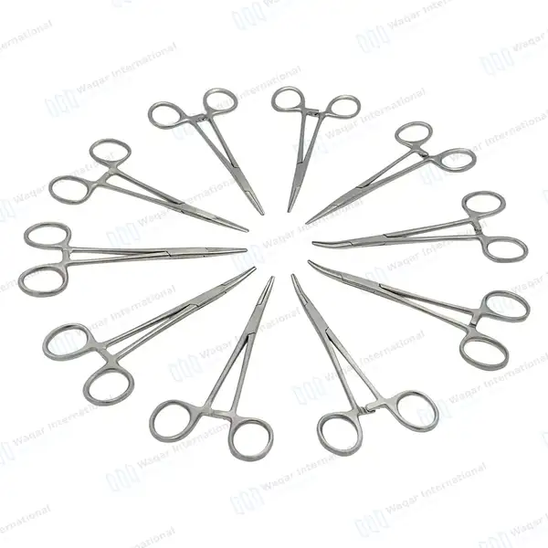 10 Hartmann Mosquito Hemostat Forceps 3.5″ Straight Curved - surgical instruments manufactured by Waqar International, Sialkot - view 2