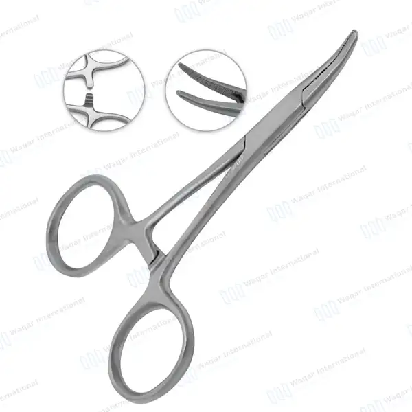 10 Hartmann Mosquito Hemostat Forceps 3.5″ Straight Curved - surgical instruments manufactured by Waqar International, Sialkot - view 3