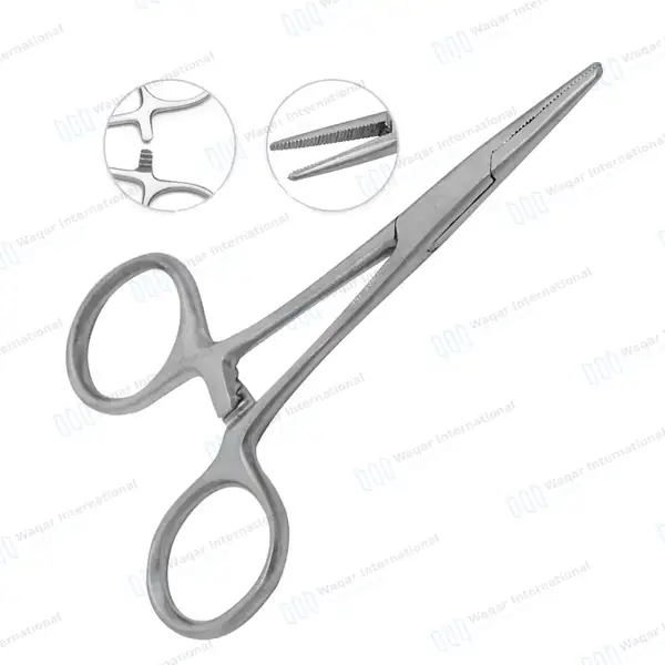 10 Hartmann Mosquito Hemostat Forceps 3.5″ Straight Curved - surgical instruments manufactured by Waqar International, Sialkot - view 4